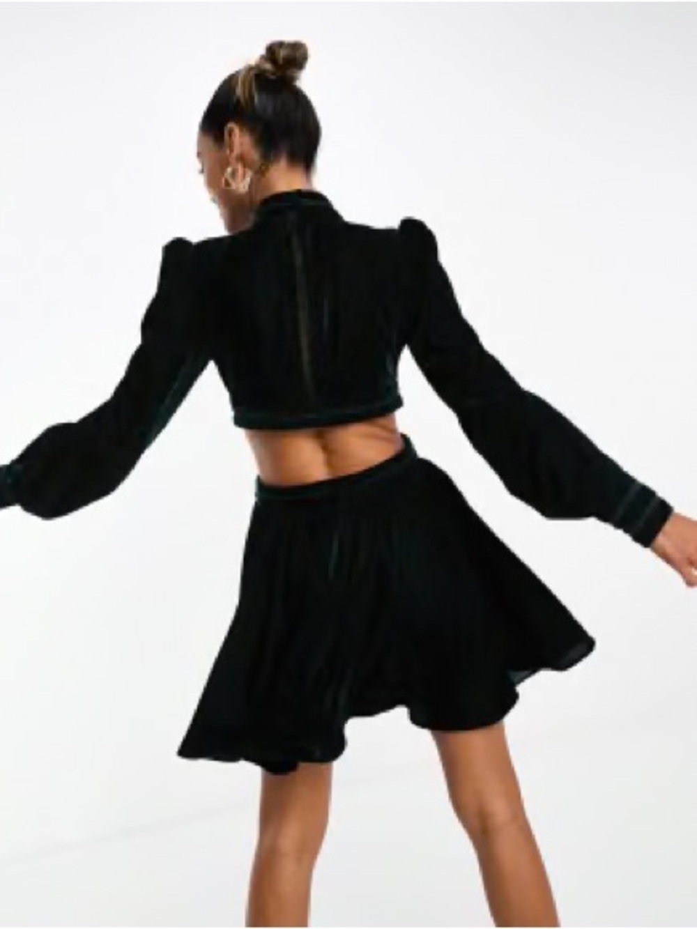 ASOS DESIGN Dark Green Velvet Dress - Picture 2 of 9